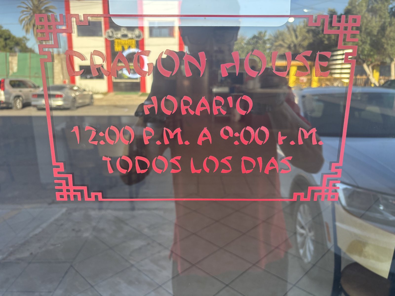 Our door: Dragon House, open daily 12 to 9